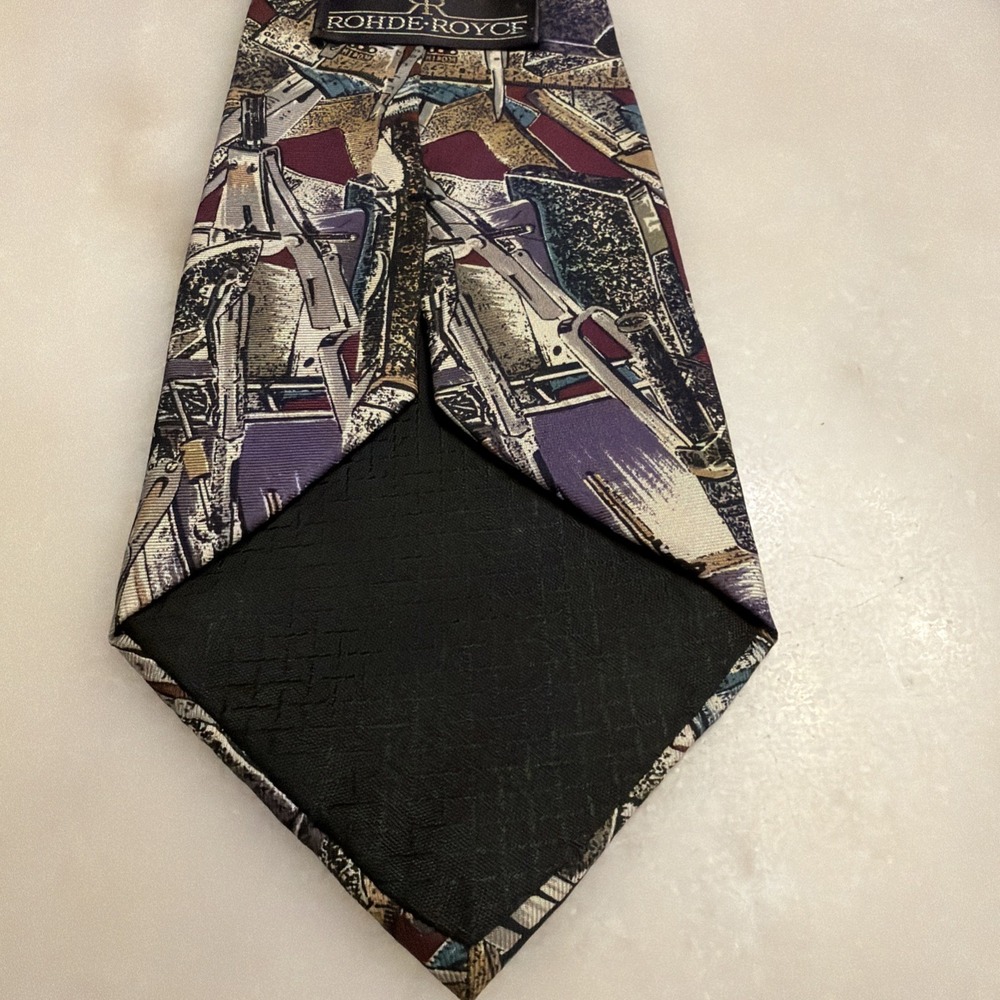 Vintage Rohde Royce Men's Novelty Necktie Computer Science Engineer Architect - Picture 6 of 6